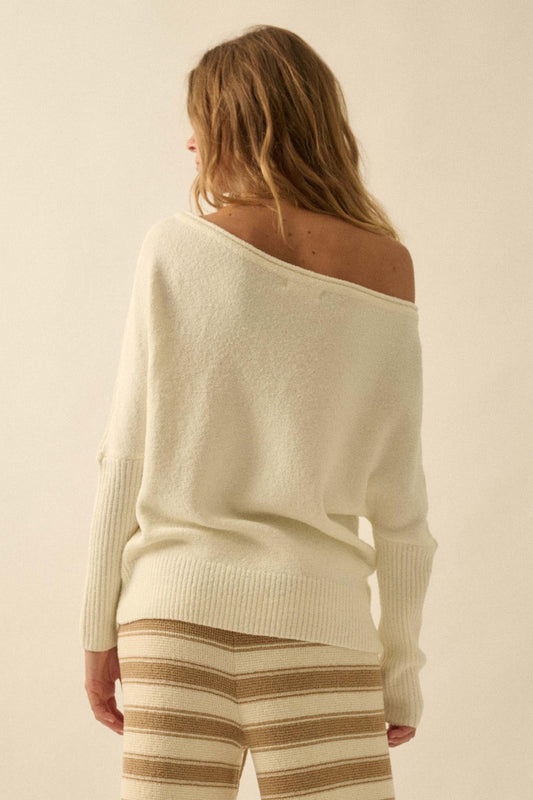 Promise the Label Textured One-Shoulder Sweater