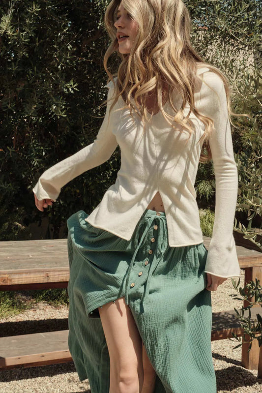 Promise the Label Brushed Knit Split-Front Top