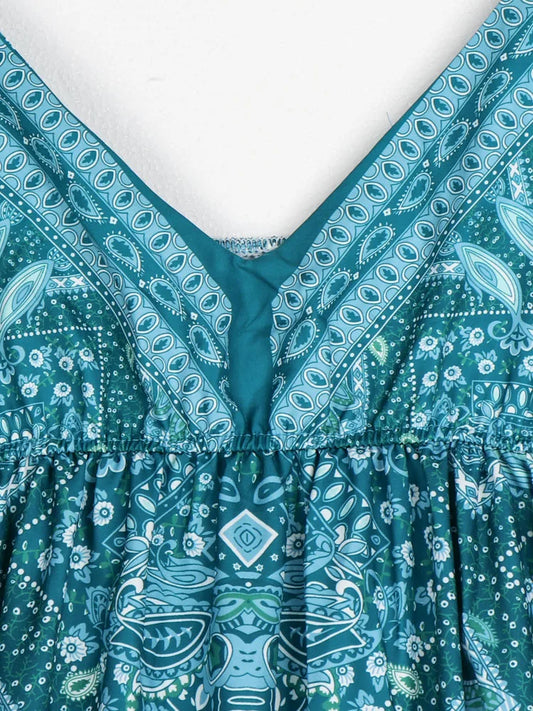 FashionSierra - 2025 Sexy Vintage Backless Spaghetti Strap Boho Dress