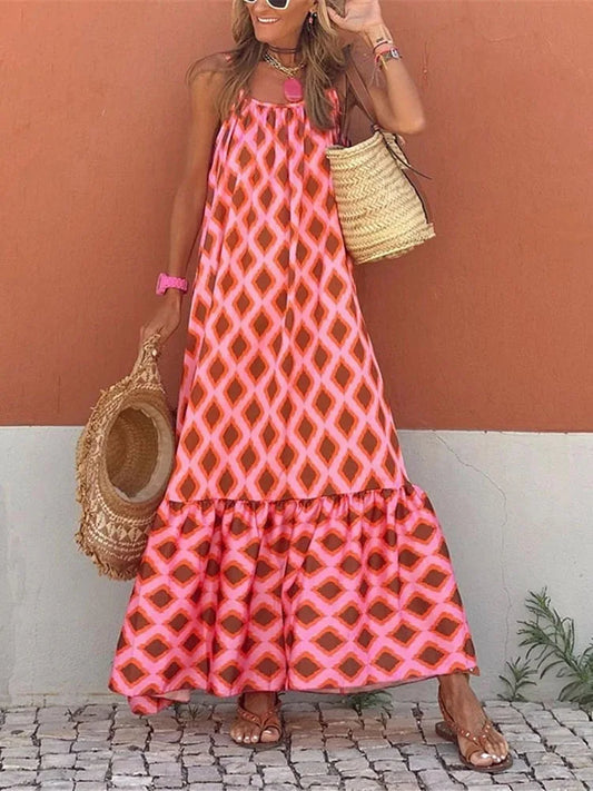 FashionSierra - 2025 Vintage Summer Sleeveless Sexy Off Shoulder Boho Dress