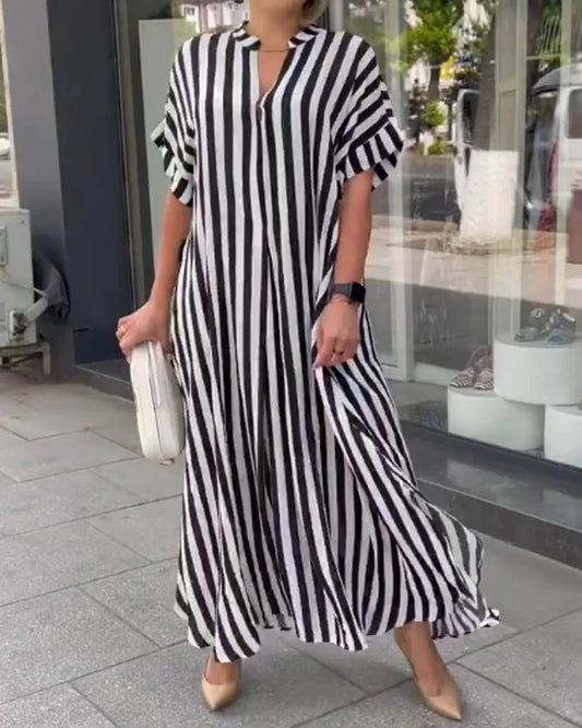 FashionSierra - 2025 Loose Office Lady Fashion Casual Beach Maxi Boho Dress