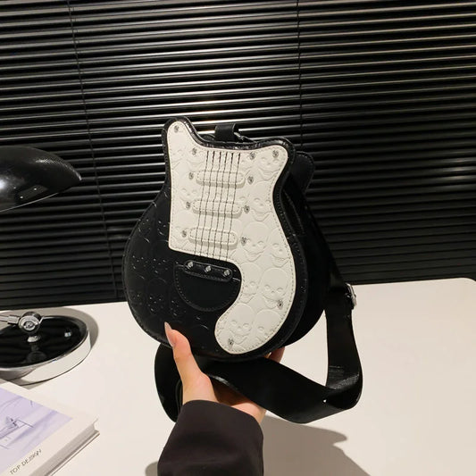 Guitar Shape 2025 Trend Halloween Party Gothic Crossbody Sling Shoulder Bag