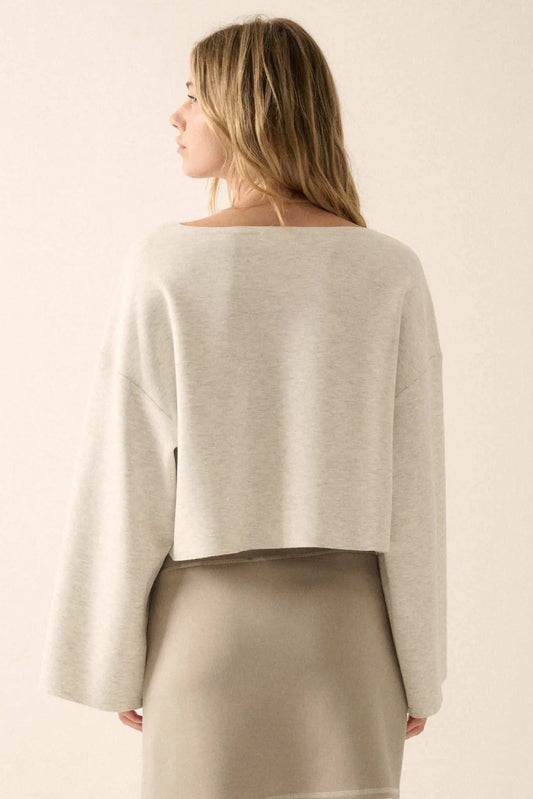 Premium Scuba Wide-Sleeve Boatneck Pullover