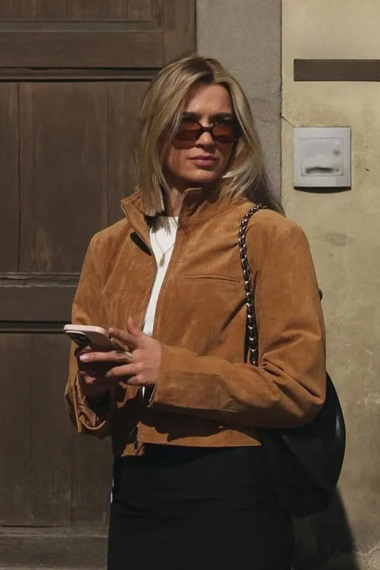 High Collar Zip Slim Short Jacket