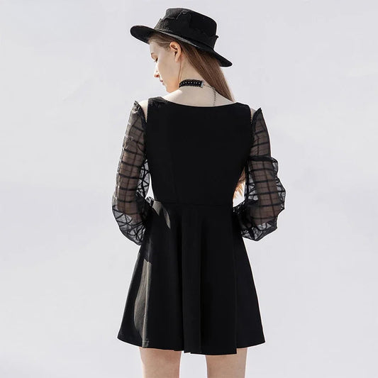 Women's Gothic V-neck Long Sleeve Off-the-shoulder Dress