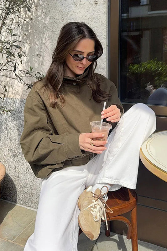 Buckle Belted Bomber Jacket