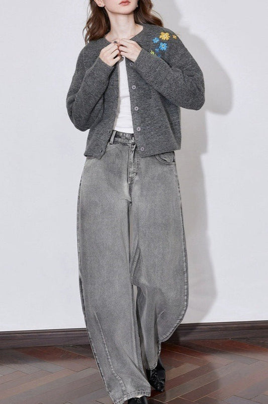 Vintage Floral Embroidery Sweater