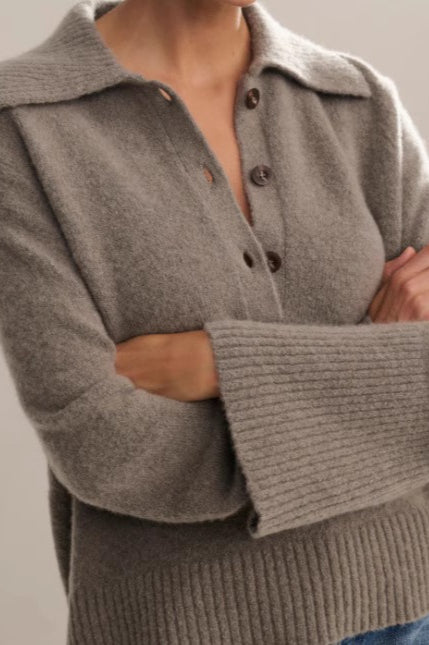 Loose Fit V Neck Knit Sweater