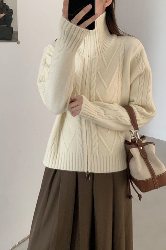 Turtleneck Cable Knit Sweater