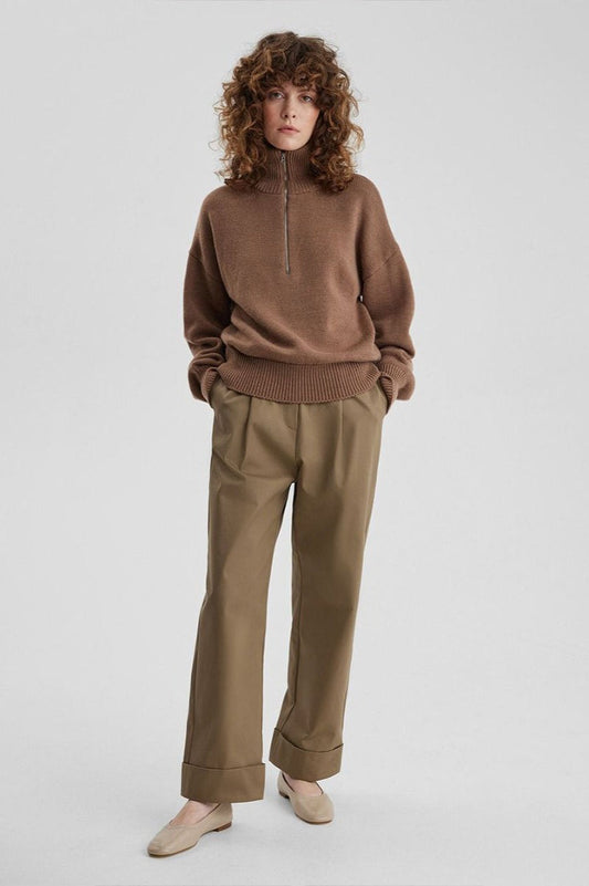 Cozy Half Zip Knit Sweater