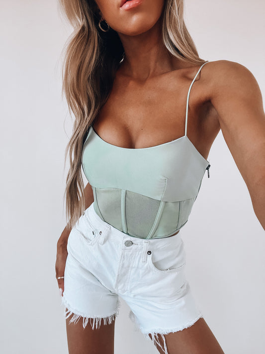 Sage Bustier Crop Top