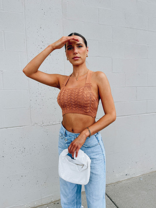 Abby Apricot Crochet Top