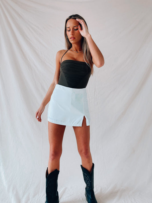 SALE :Caria Olive Halter Bodysuit