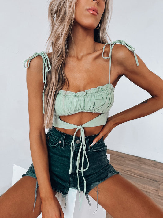 Eva Sage Cut Out Crop