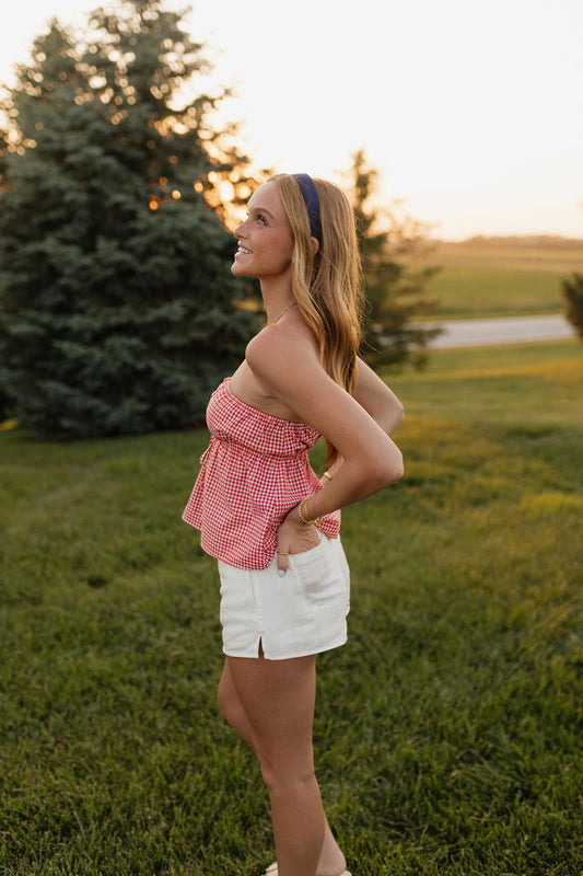 Layla Cherry Checkered Top