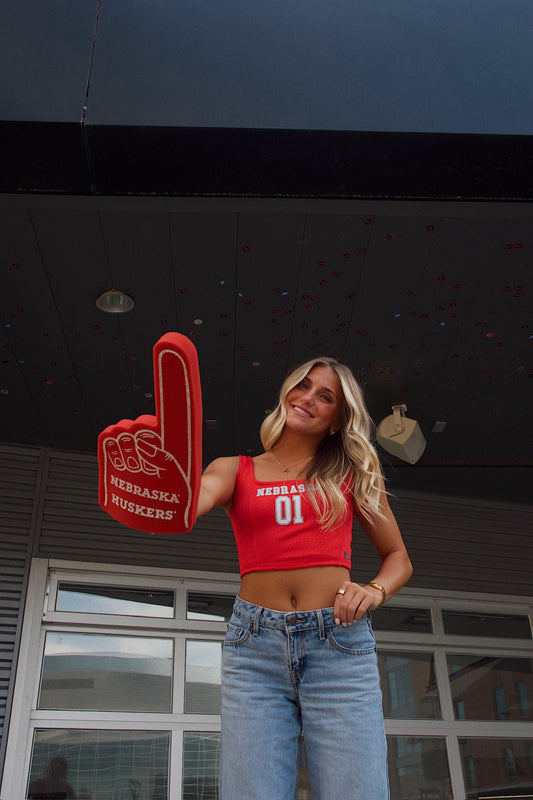 Nebraska Jersey Corset Top In Red