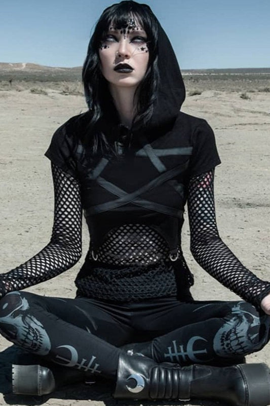 Slim Fit Star Mesh Hoodie