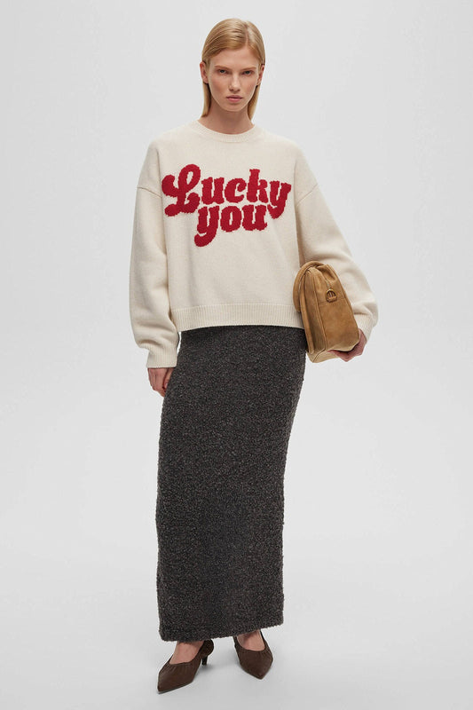Letter Print Knit Sweater