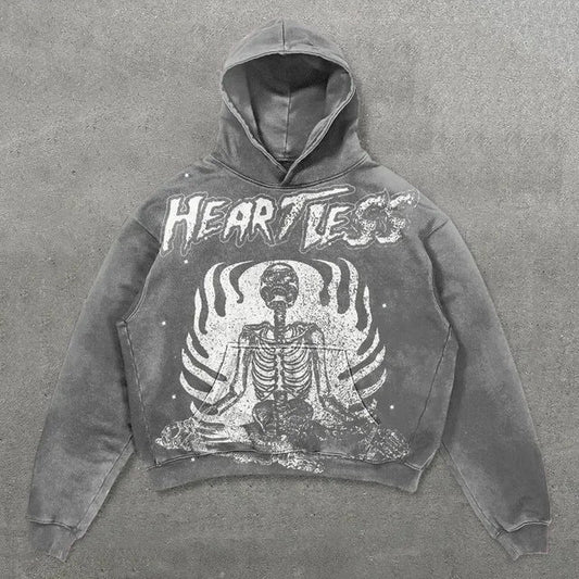 Vintage Skull Zip-Up Hoodie