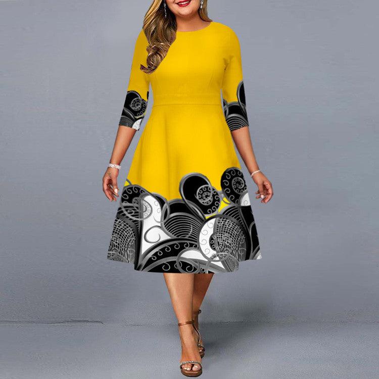 Elegant Temperament Hedging Print Midi Dress - Trendha