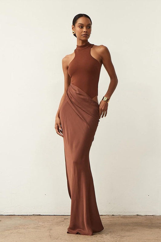 Cutout Sleeveless Slim Fit Maxi Dress