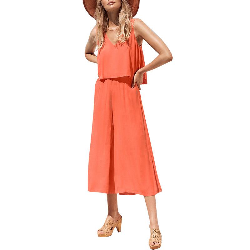 Sleeveless loose casual jumpsuit - Trendha