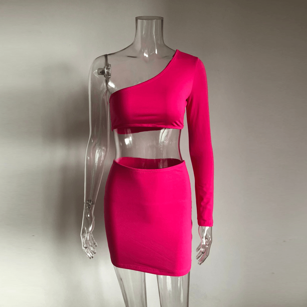 Sexy nightclub bag hip dress - Trendha