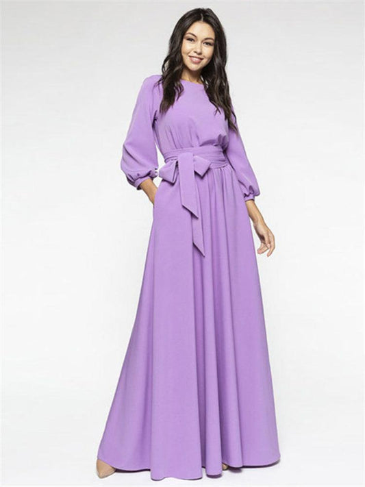 Lantern Sleeve long dress - Trendha