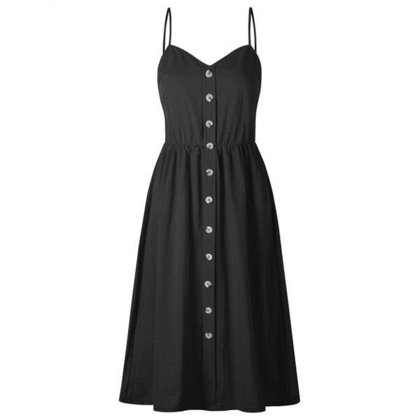 Sexy Suspender Button Pocket Halter Dress - Trendha