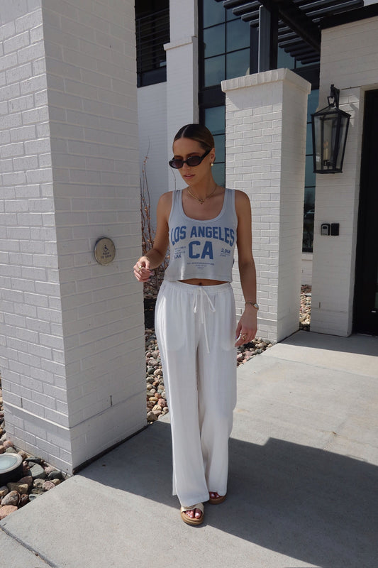 Los Angeles Boxy Tank In Grey