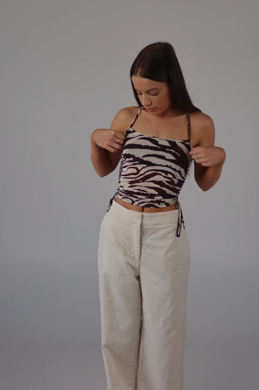 SALE :Melissa Zebra Print Mesh Tank