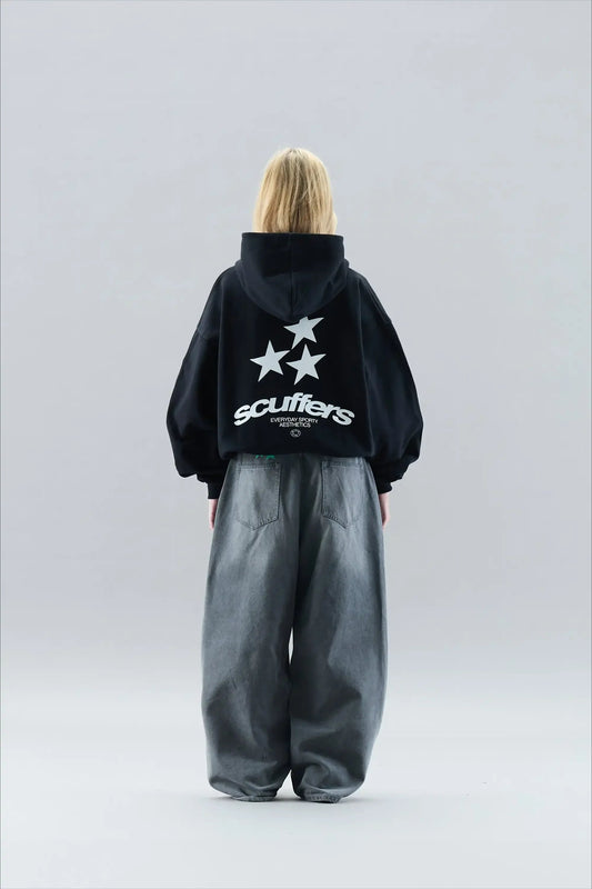 Grunge Star Print Streetwear Hoodie