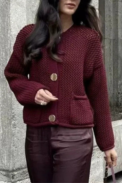 Solid Color Knit Sweater