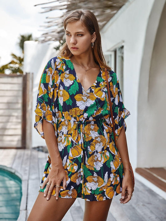 Sexy V-neck jumpsuit - Trendha