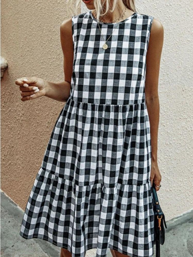 Plaid loose women's dress - Trendha
