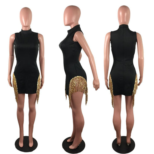 Sequined fringed skirt - Trendha