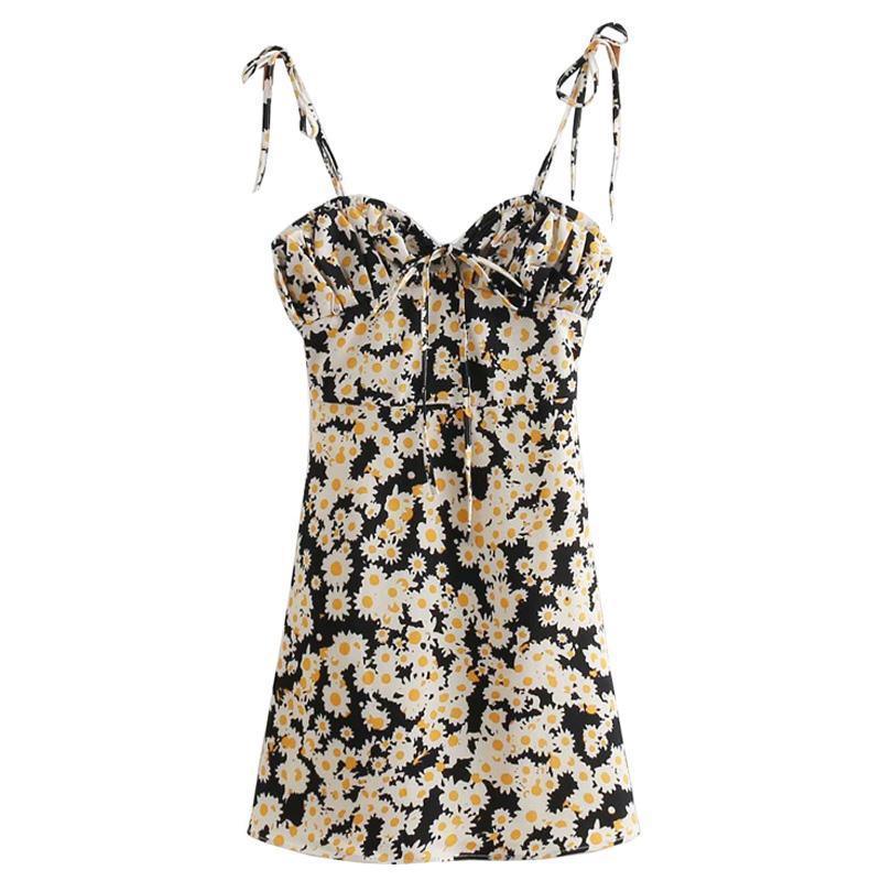 Daisy print tube top skirt - Trendha