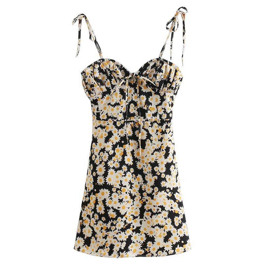 Daisy print tube top skirt - Trendha