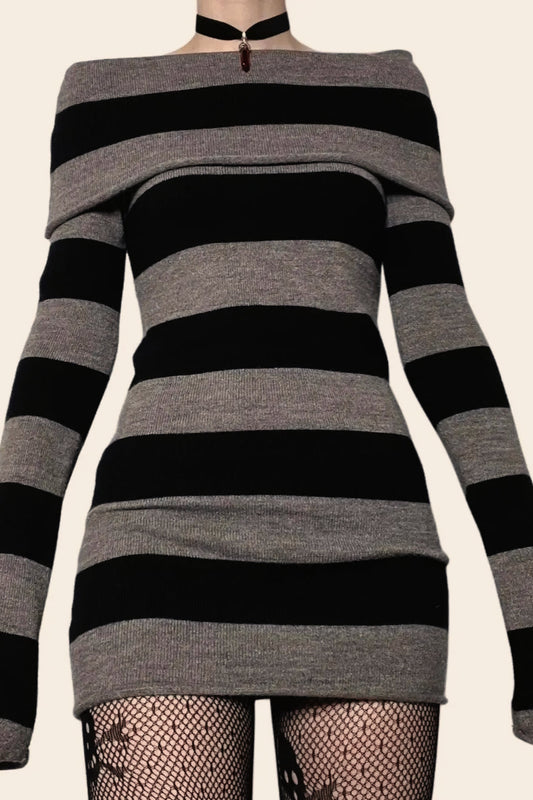 Halloween Gothic Striped Dress