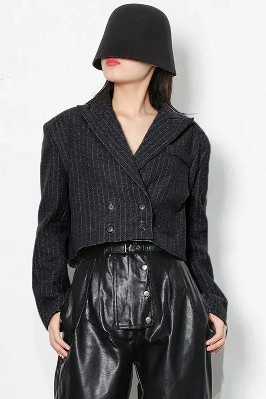 Striped Double Button Blazer