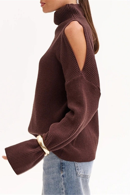 Off Shoulder Turtleneck Sweater