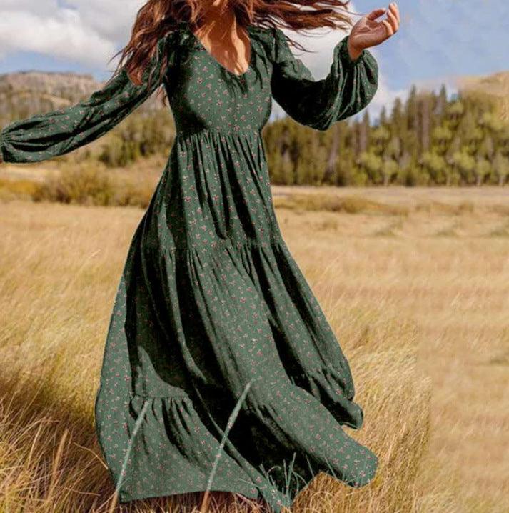 Ruffled Fashion Casual Floral Plus Size Dress - Trendha