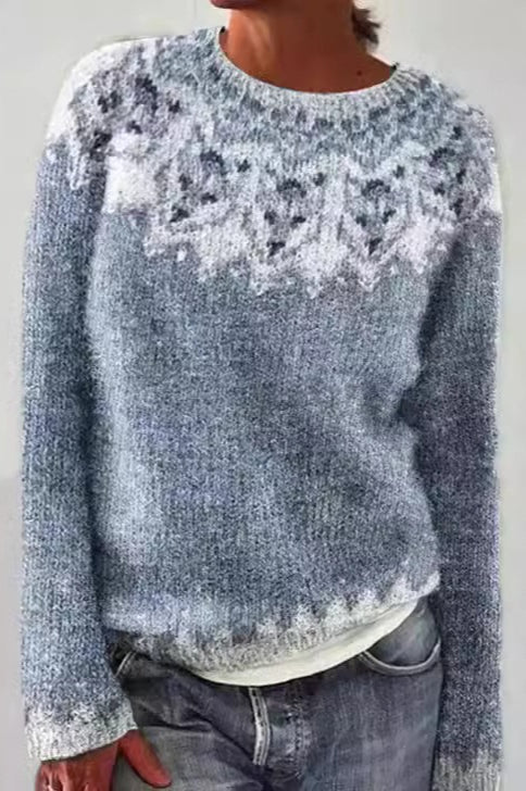 Trendy Color Block Pullover Sweater