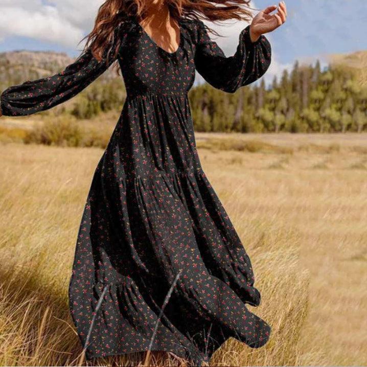 Ruffled Fashion Casual Floral Plus Size Dress - Trendha