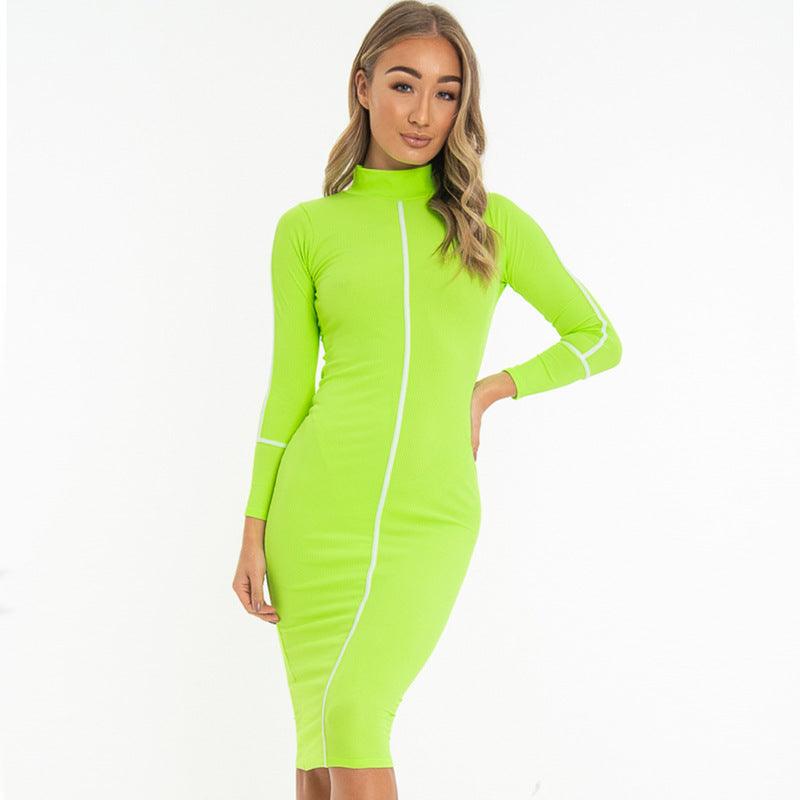 High neck long sleeve dress - Trendha