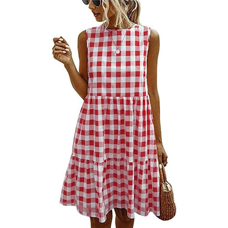 Plaid loose women's dress - Trendha