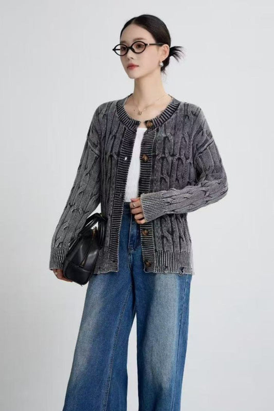 Vintage Cable Knit Crewneck Sweater