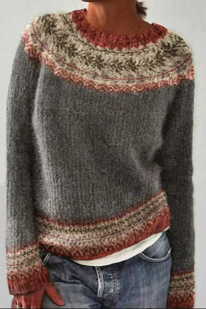 Trendy Color Block Pullover Sweater