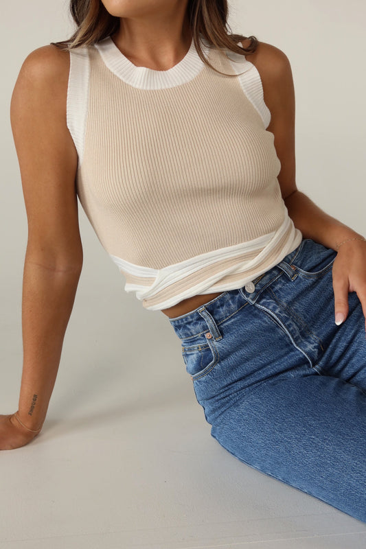 Lena Contrast Knit Tank