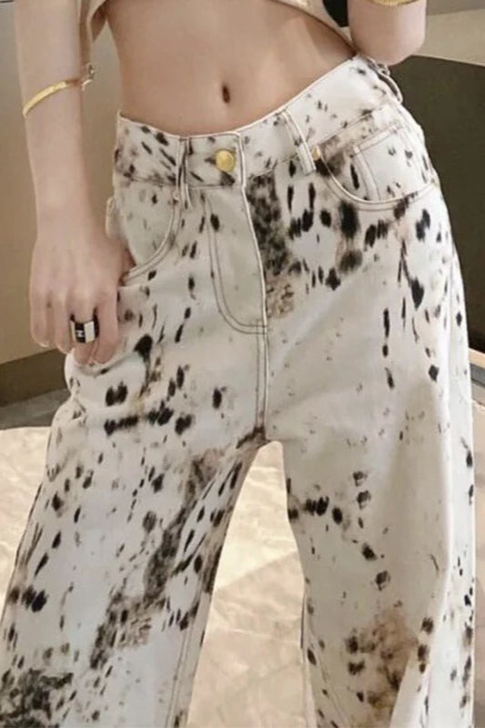 Vintage Leopard High Waist Jeans